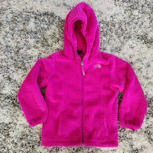 North Face little girls soft plush fleece hooded zip up jacket